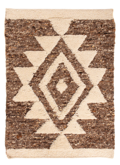 Wollteppich 60x90cm - dunkelbeige