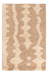 Wollteppich - 90 x 60 cm - dunkelbeige