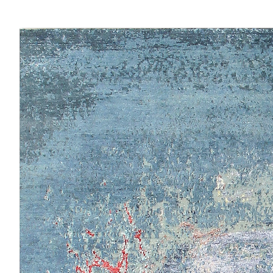 Designer Teppich - 242 x 163 cm - seeblau
