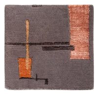 Designer Teppich quadratisch  - 30 x 30 cm - grau