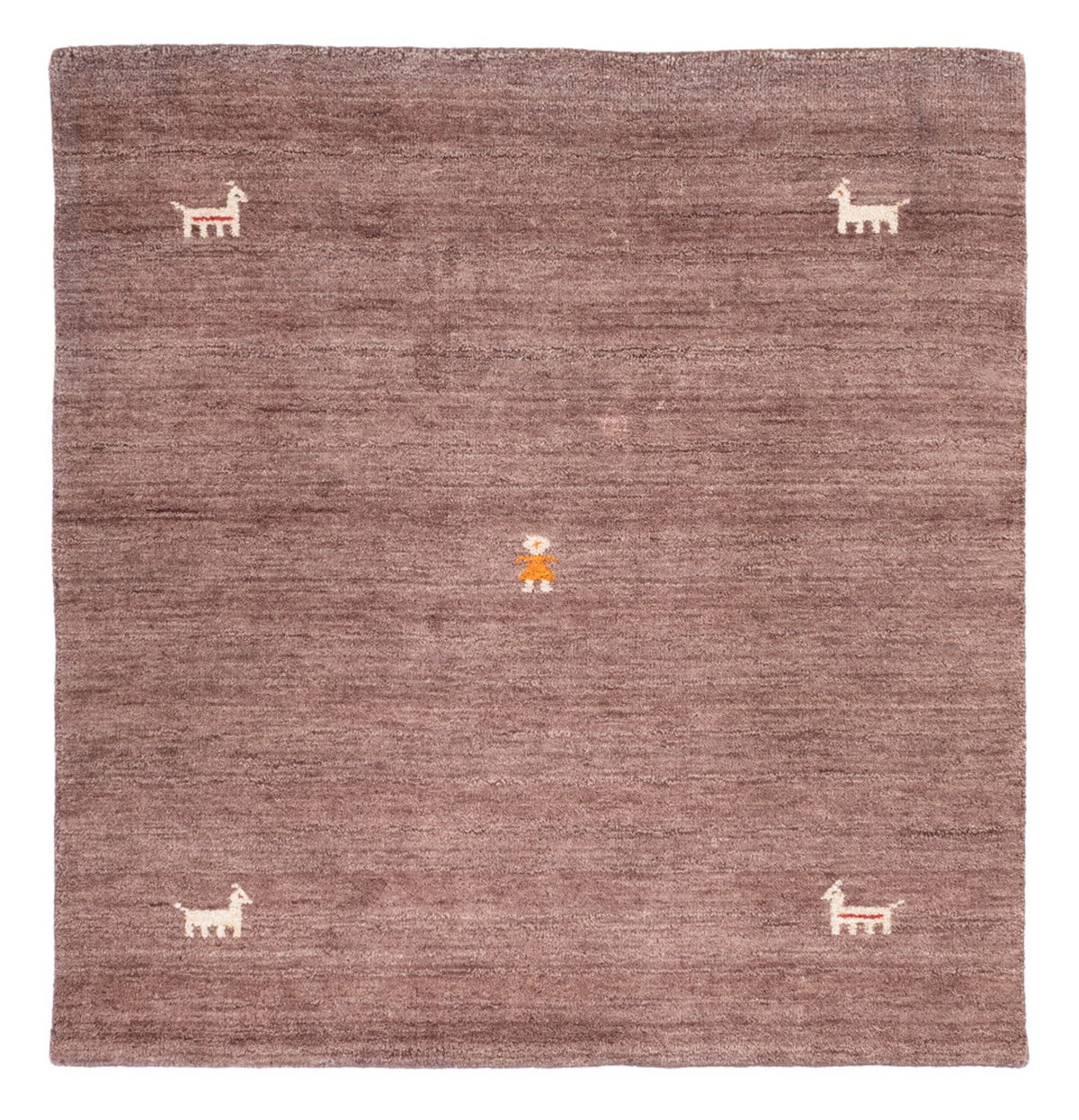 Gabbeh Teppich - Softy quadratisch  - 150 x 150 cm - braun