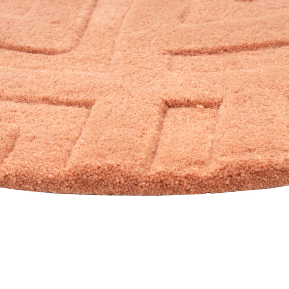Wollteppich rund  - 80 x 80 cm - lachs