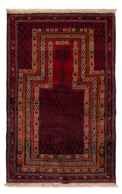 Belutsch Teppich 91x138cm - Orientteppich - rot