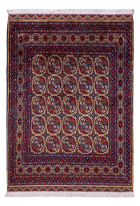 Afghan Teppich - 195 x 148 cm - dunkelbeige