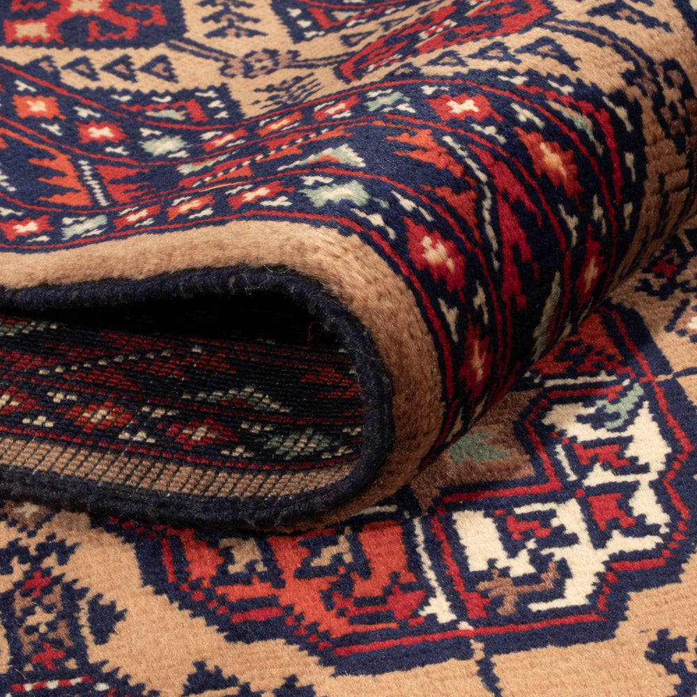 Afghan Teppich - 195 x 148 cm - dunkelbeige