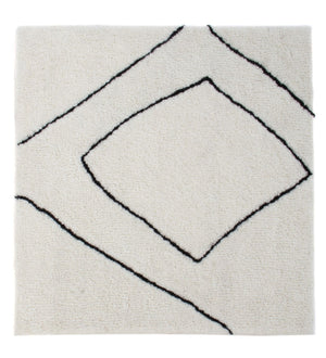 Wollteppich quadratisch  - 62 x 62 cm - hellgrau