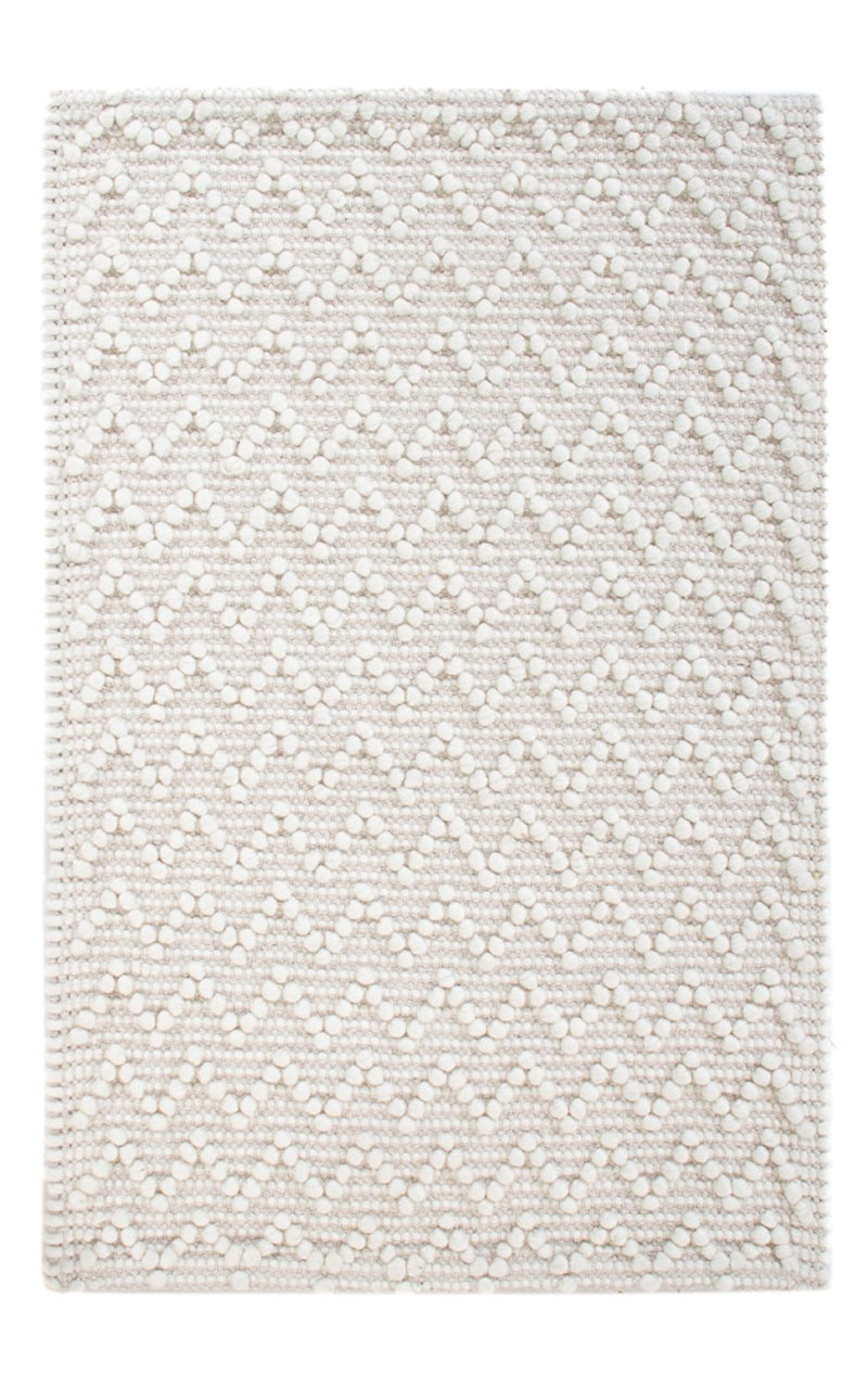 Wollteppich - 94 x 62 cm - hellgrau
