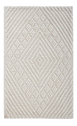 Wollteppich - 96 x 62 cm - hellgrau