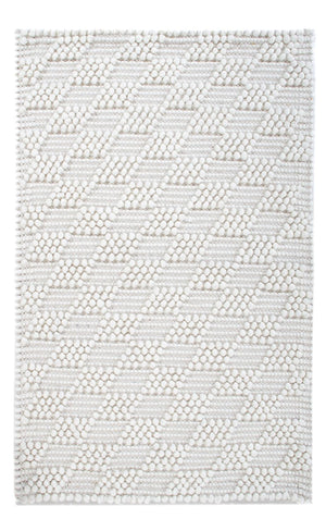 Wollteppich - 94 x 60 cm - hellgrau