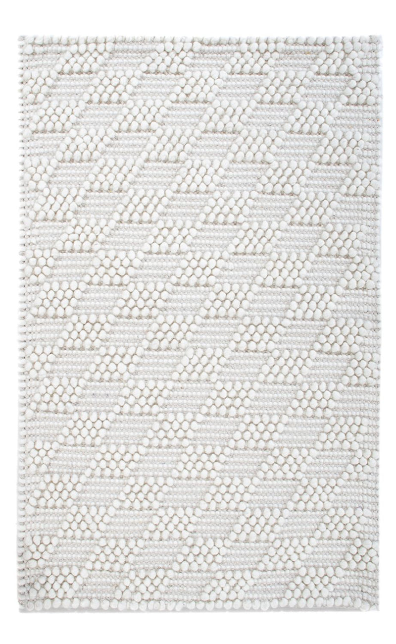 Wollteppich - 94 x 60 cm - hellgrau