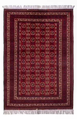 Afghan Teppich - Buchara - 280 x 188 cm - dunkelrot