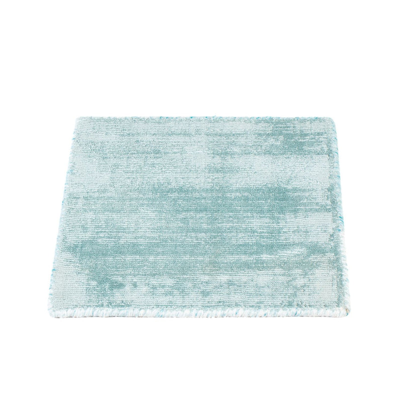 Viskose Teppich quadratisch  - 30 x 30 cm - hellblau