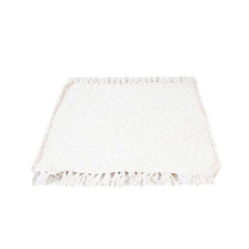 Wollteppich quadratisch  - 34 x 31 cm - weiß