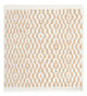 Wollteppich quadratisch  - 35 x 32 cm - beige