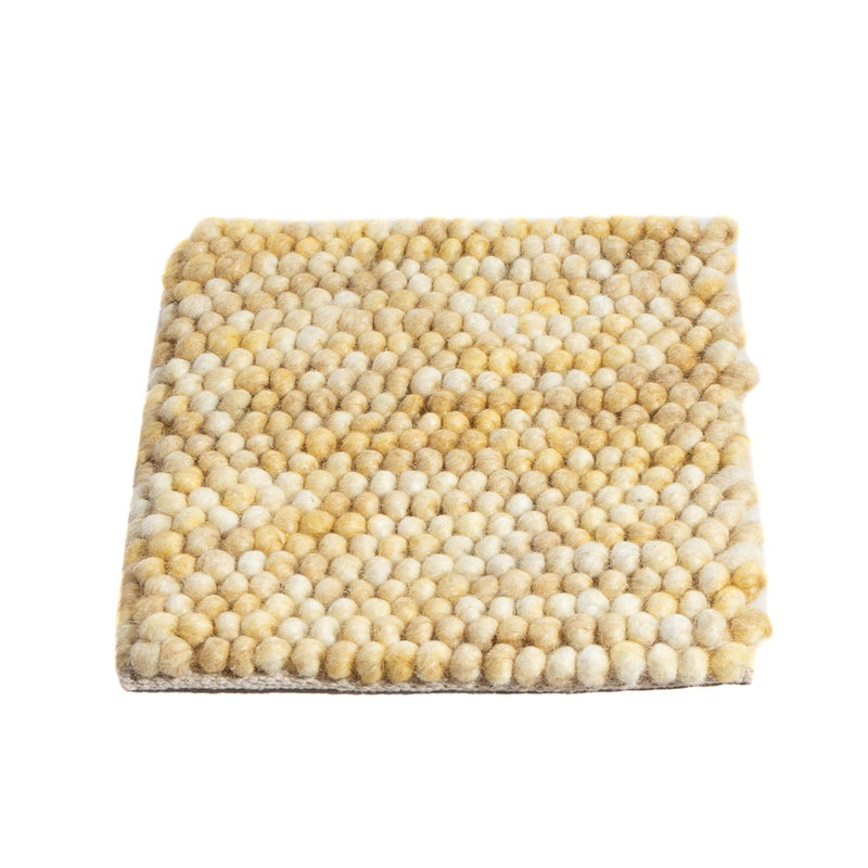 Wollteppich quadratisch  - 32 x 32 cm - hellbeige