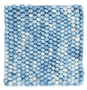 Wollteppich quadratisch  - 25 x 25 cm - hellblau