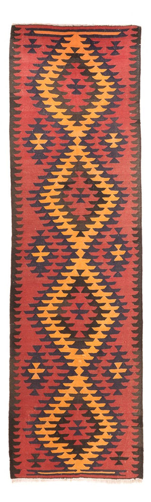 Läufer Kelim - Old - 423 x 140 cm - dunkelrot