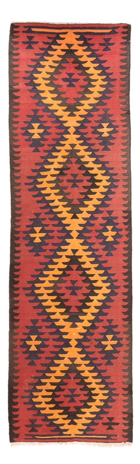 Läufer Kelim - Old - 423 x 140 cm - dunkelrot