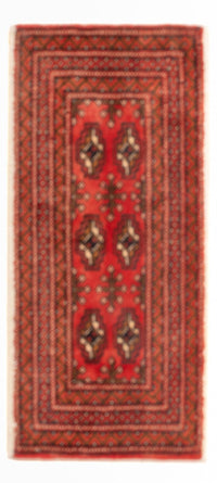Turkaman Teppich - 100 x 50 cm - dunkelrot