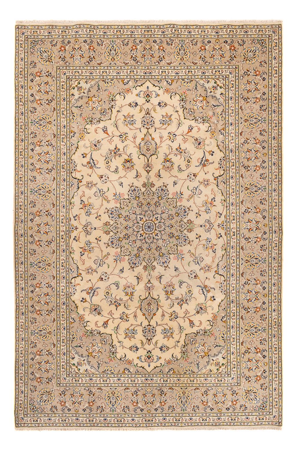 Perserteppich - Keshan - 295 x 194 cm - hellbeige