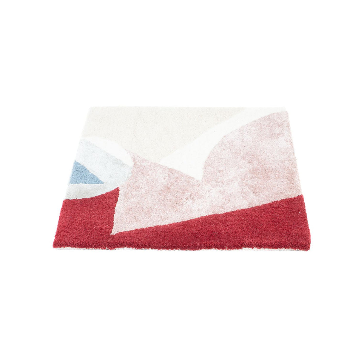 Wollteppich quadratisch  - 63 x 62 cm - mehrfarbig