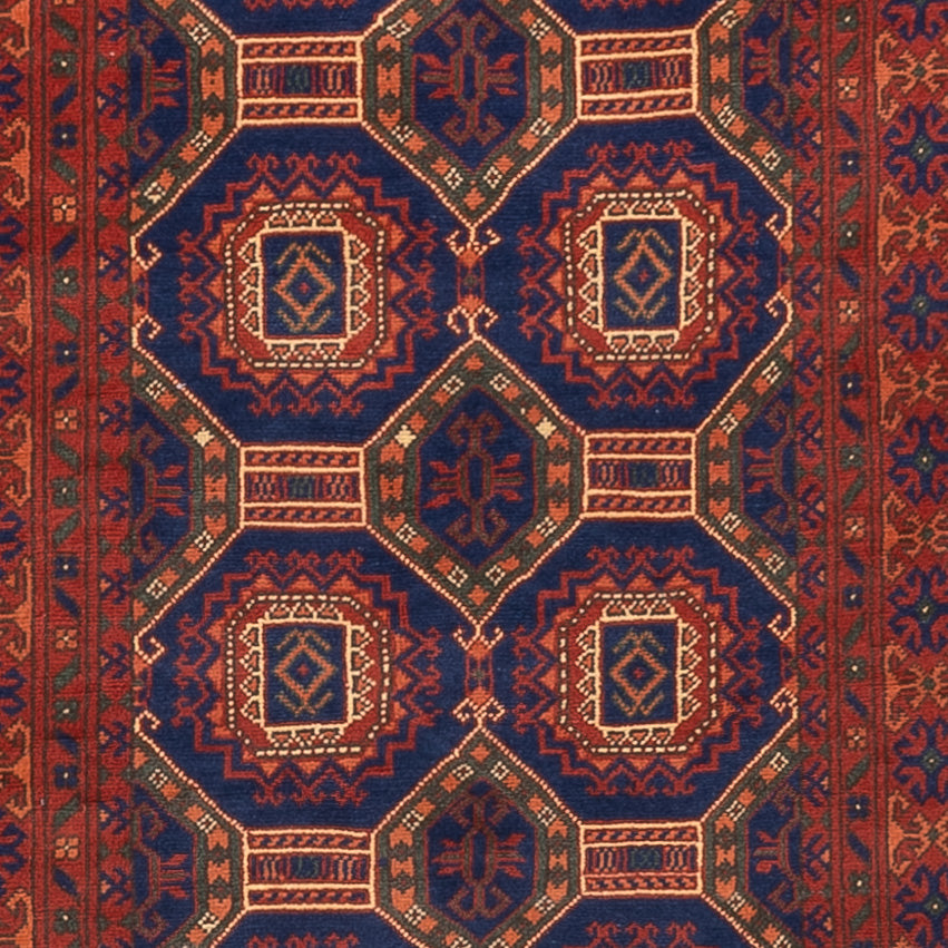 Läufer Afghan - 394 x 80 cm - dunkelrot