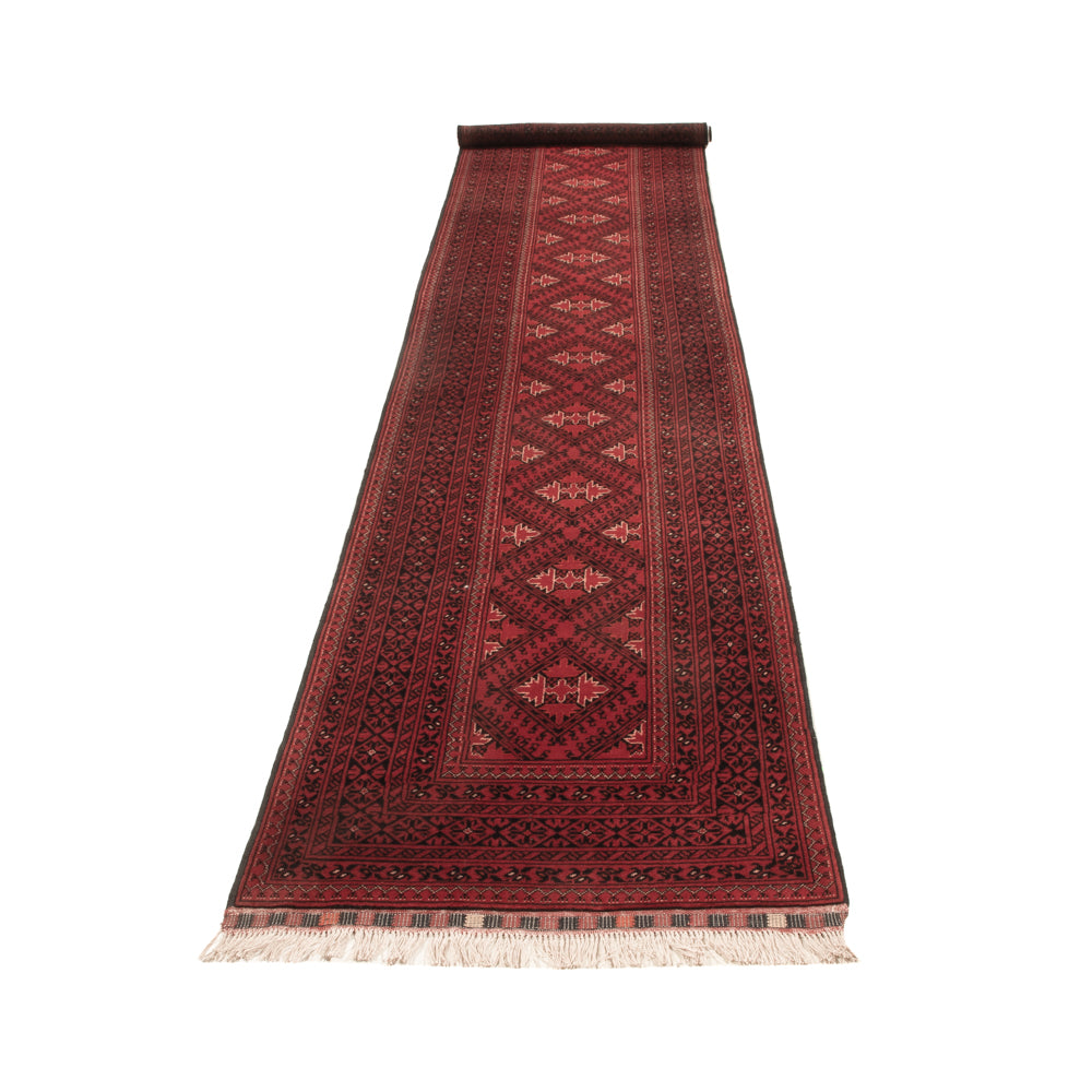 Läufer Afghan - 390 x 77 cm - rot