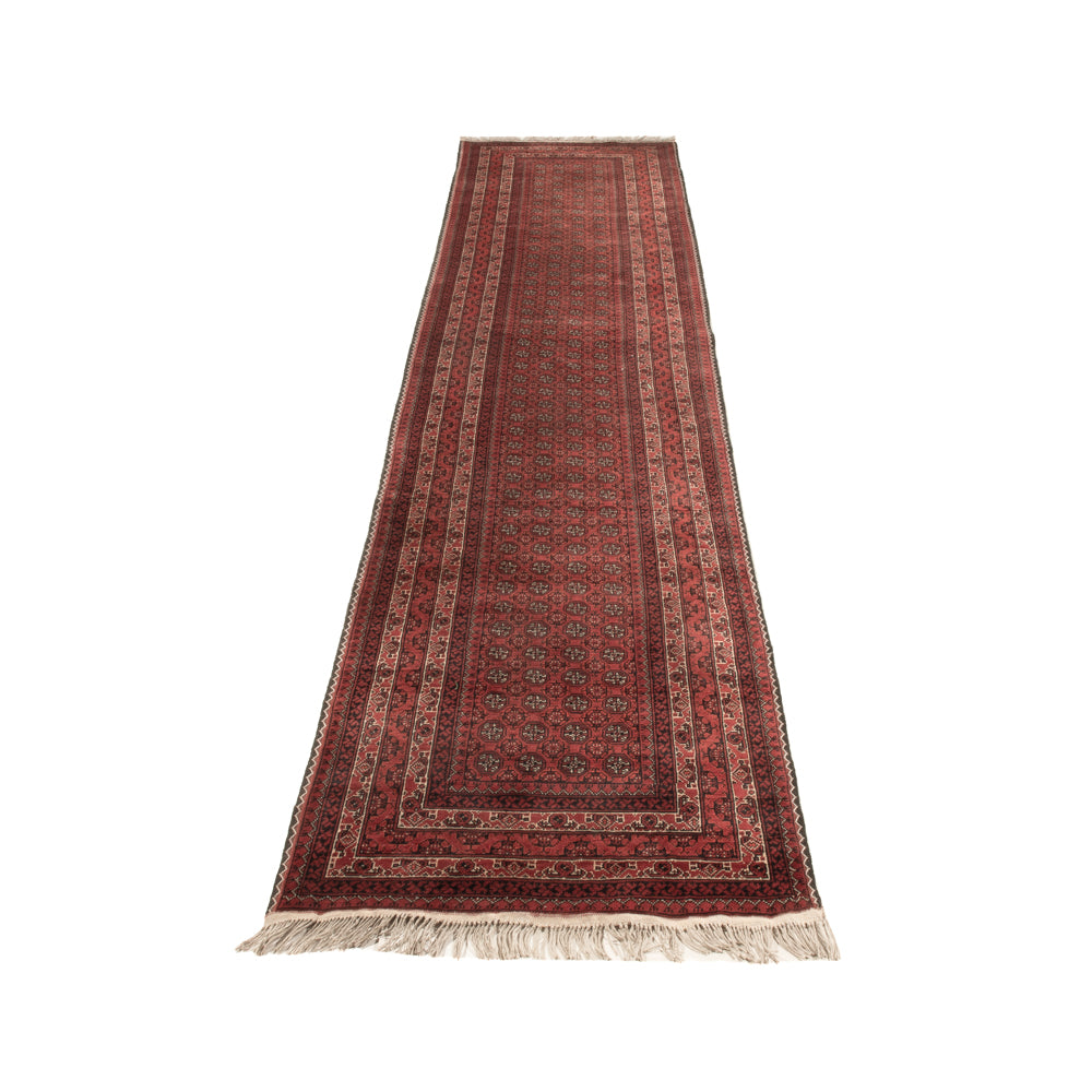 Läufer Afghan - Buchara - 376 x 75 cm - rot