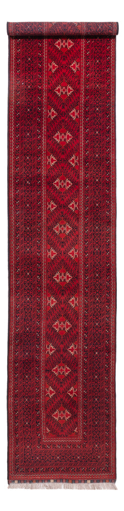 Läufer Afghan - 388 x 77 cm - rot