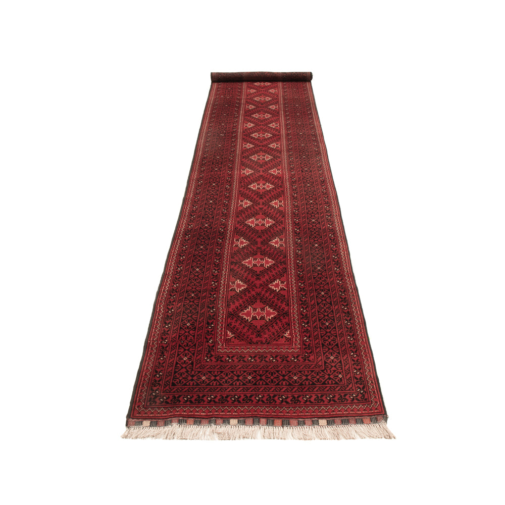 Läufer Afghan - 388 x 77 cm - rot