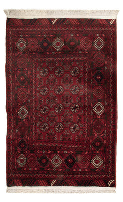 Afghan Teppich - 119 x 77 cm - dunkelrot