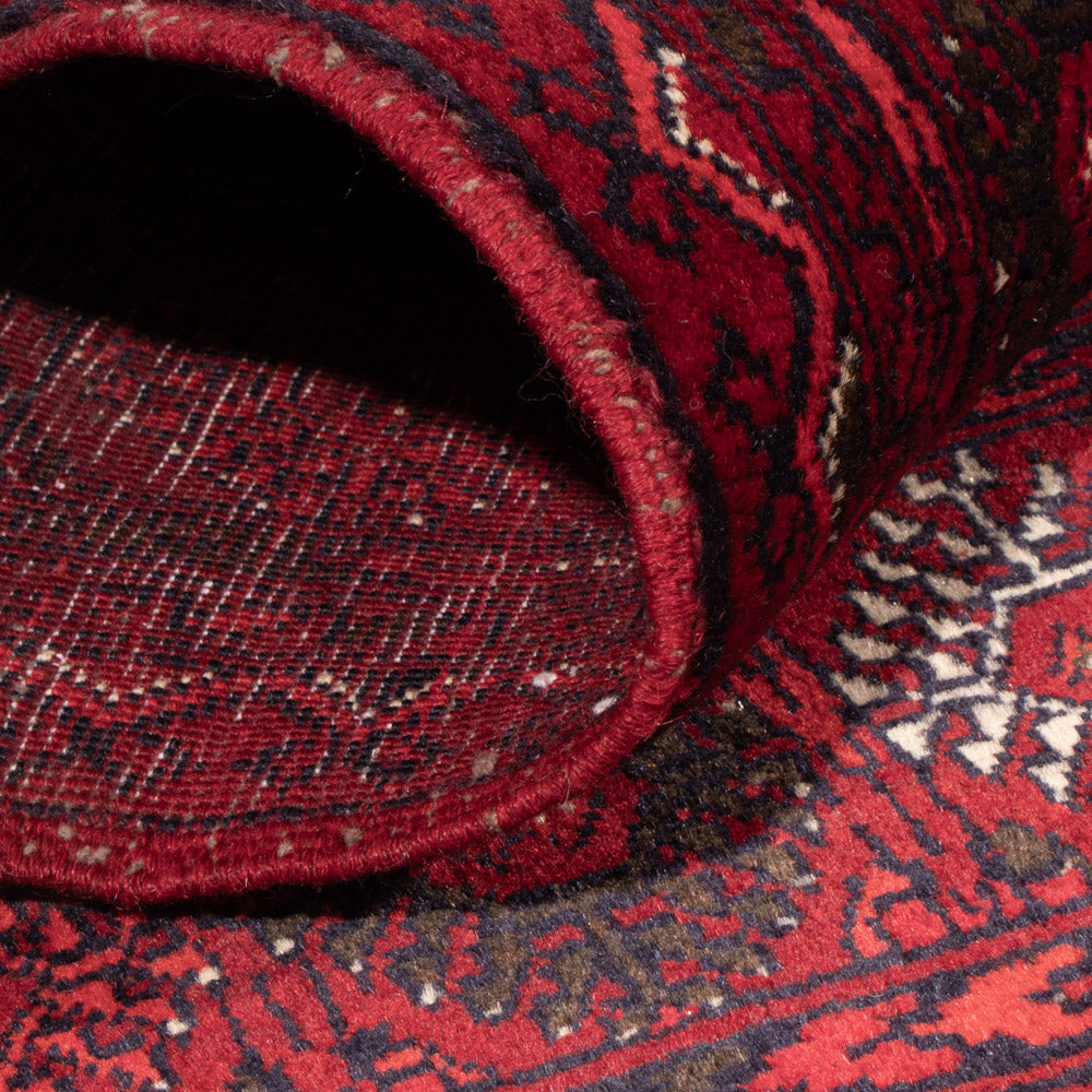 Afghan Teppich - 119 x 77 cm - dunkelrot