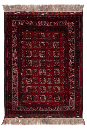 Afghan Teppich - Buchara - 140 x 102 cm - dunkelrot