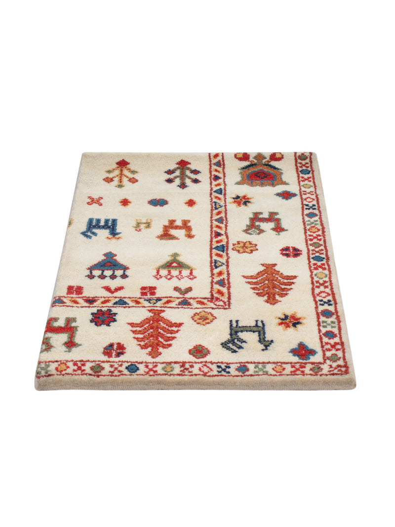 Gabbeh Teppich Indus 90x60cm - Wollteppich