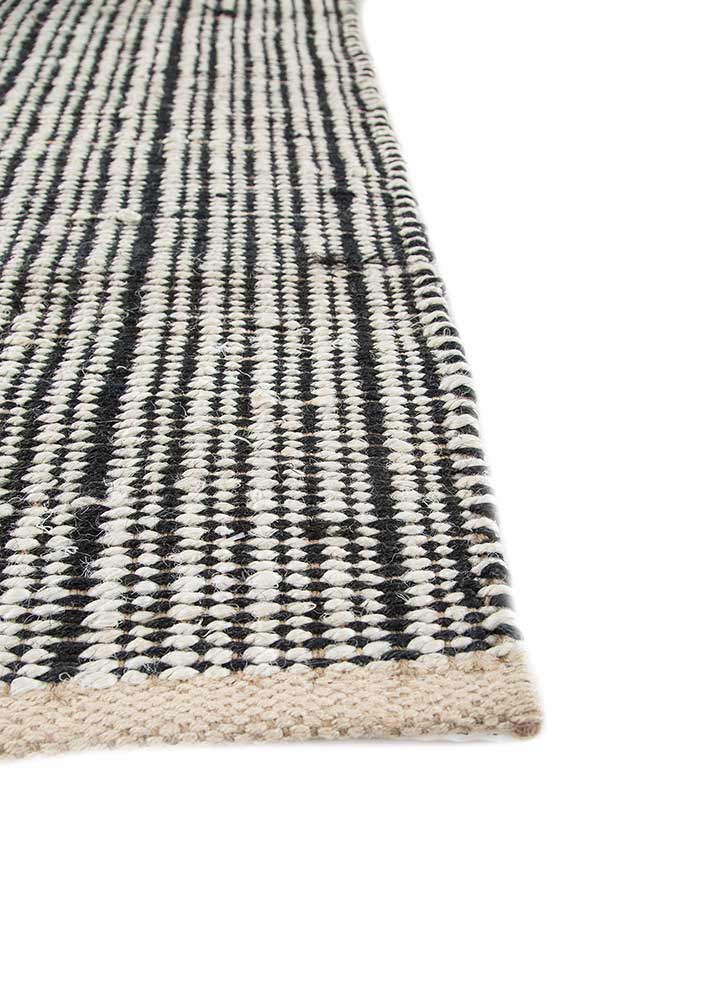 Sisalteppich - 240 x 150 cm - schwarz-weiß