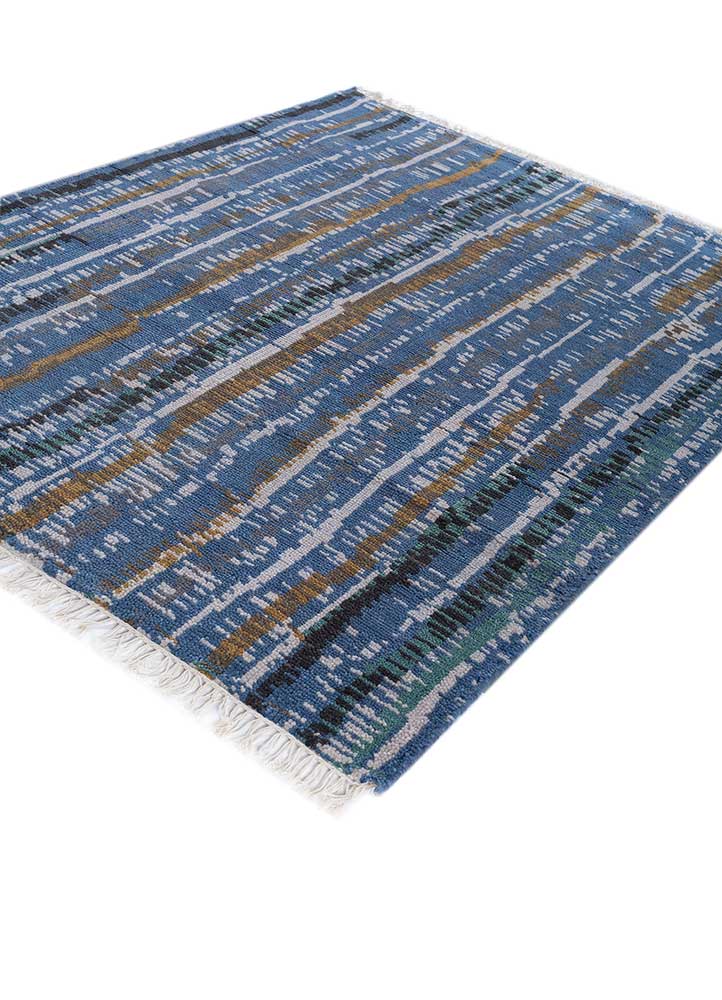 Wollteppich - 180 x 135 cm - blau