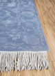 Wollteppich - 150 x 75 cm - seeblau