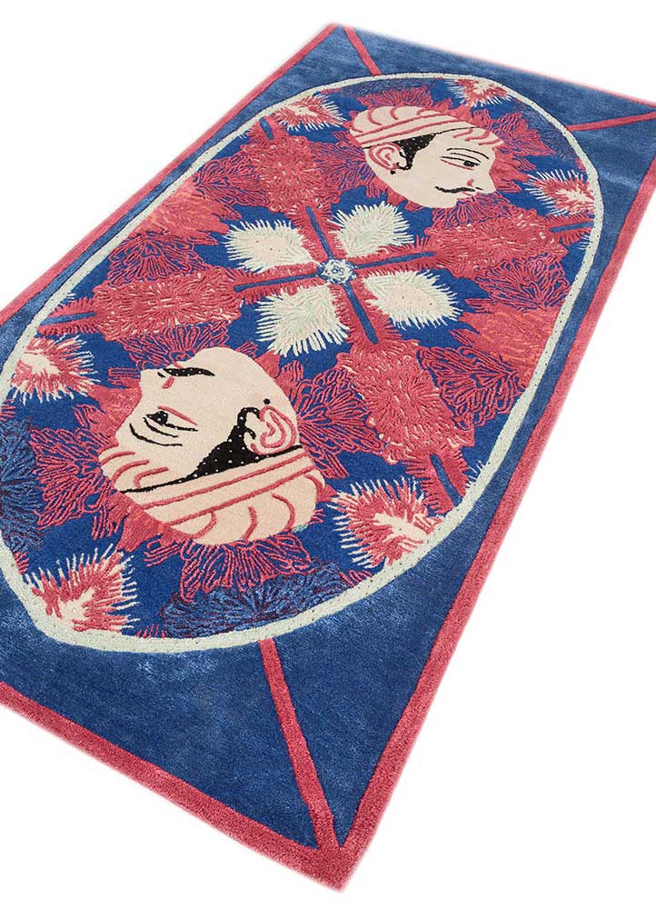 Wollteppich - 240 x 120 cm - blau