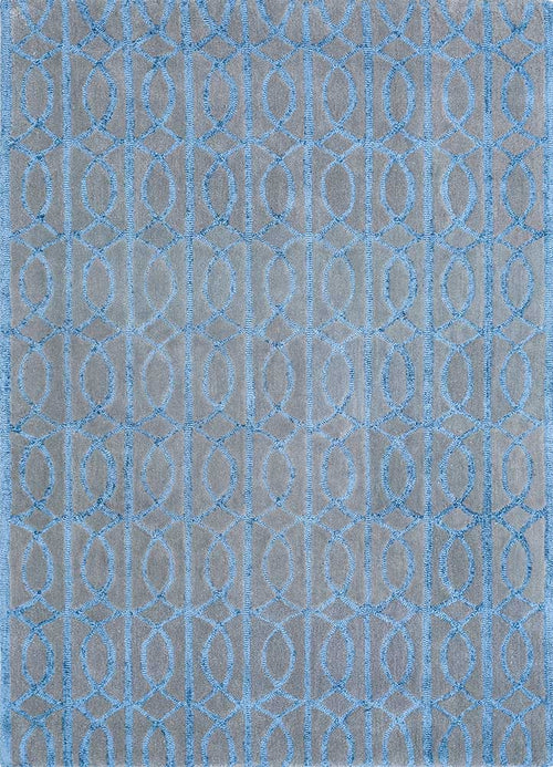 Wollteppich - 180 x 120 cm - seeblau