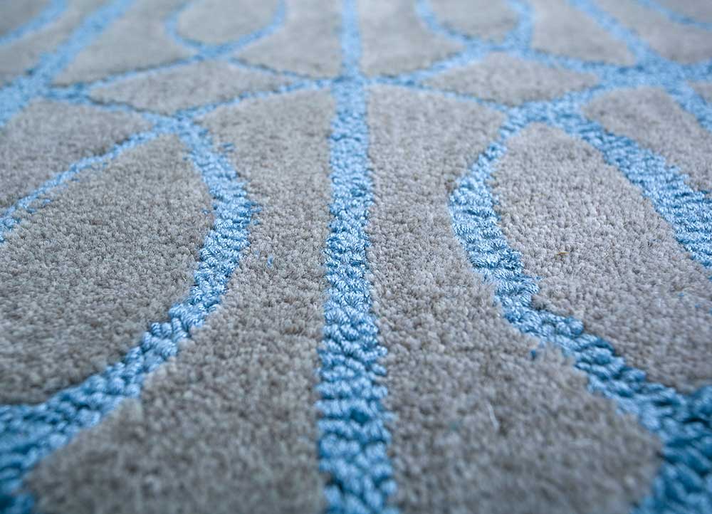 Wollteppich - 180 x 120 cm - seeblau