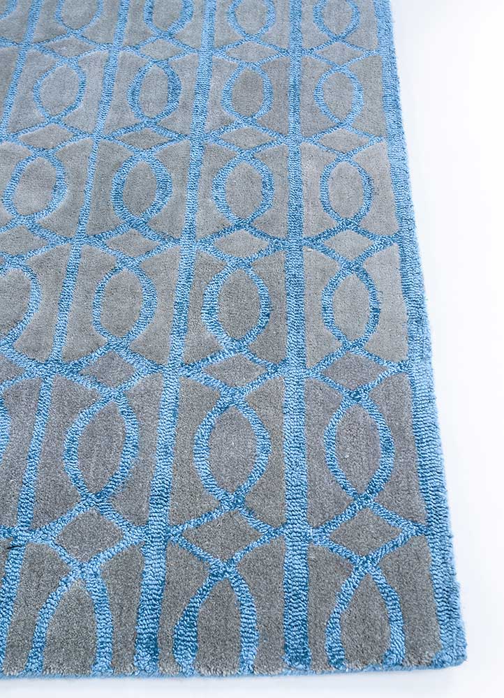 Wollteppich - 180 x 120 cm - seeblau