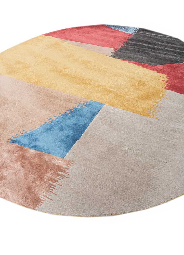 Wollteppich rund  - 240 x 240 cm - gold