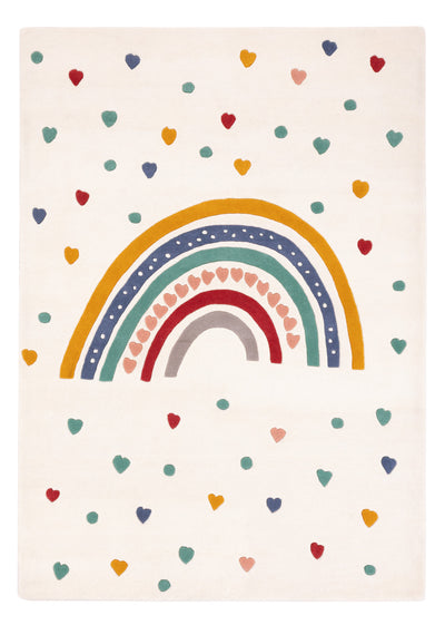 Kinderteppich Regenbogen Herzen