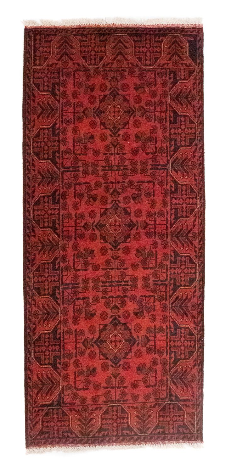 Afghan Teppich - Kunduz 189 x 75 cm - rot