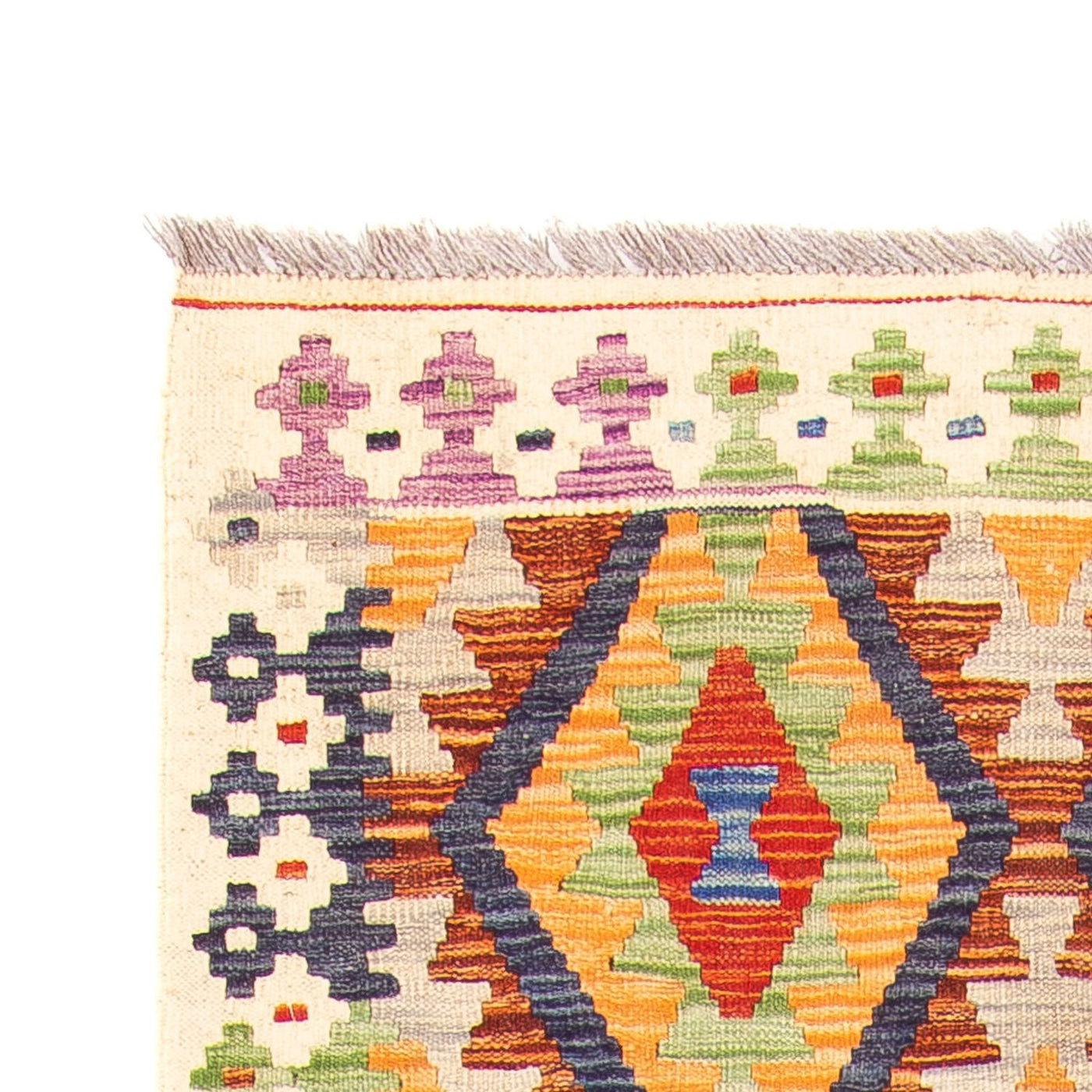 Kelim Maimene Teppich 305x81cm - Wollteppich