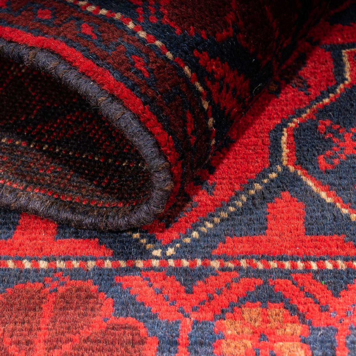 Afghan Teppich - Kunduz 125 x 78 cm - dunkelrot