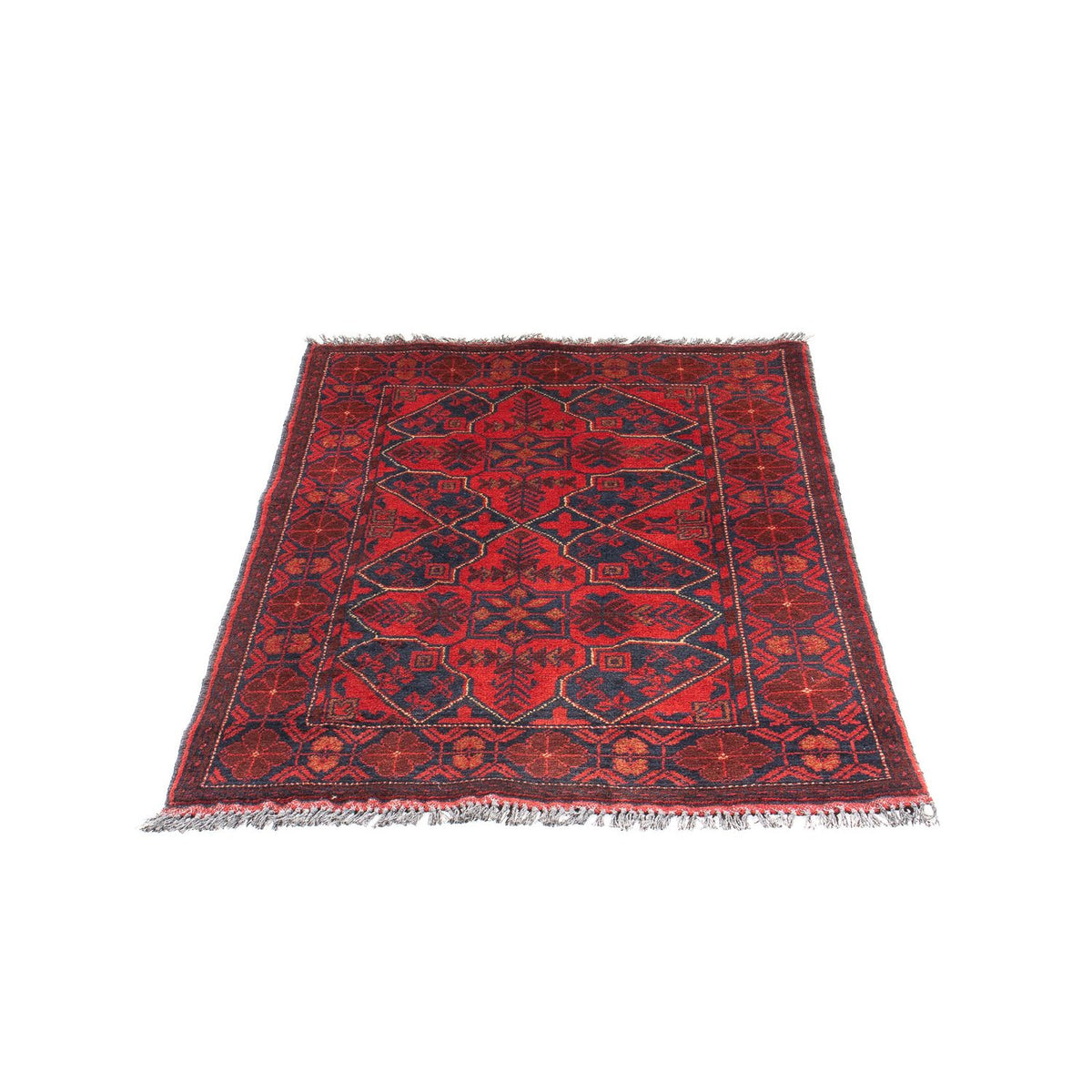 Afghan Teppich - Kunduz 125 x 78 cm - dunkelrot