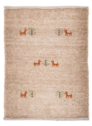 Gabbeh Teppich - Loribaft Perser 60 x 40 cm - hellchoco