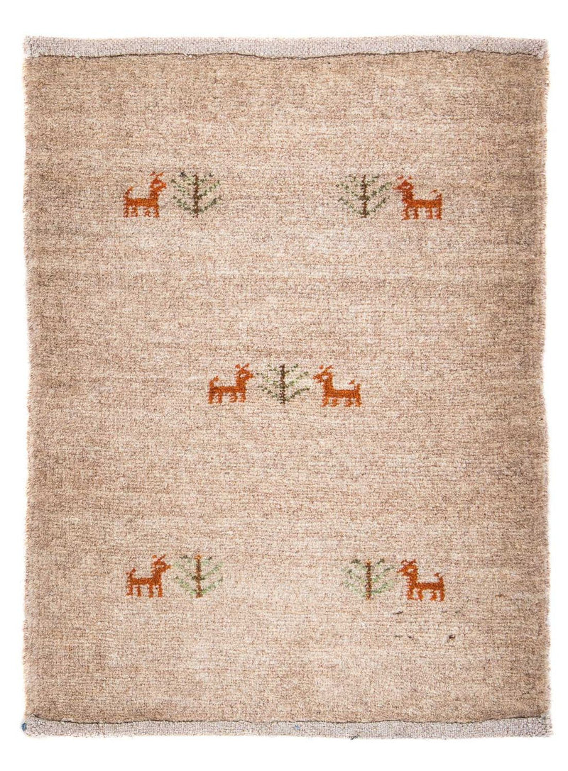 Gabbeh Teppich - Loribaft Perser 60 x 40 cm - hellchoco