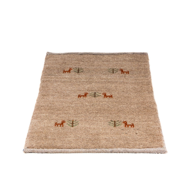 Gabbeh Teppich - Loribaft Perser 60 x 40 cm - hellchoco